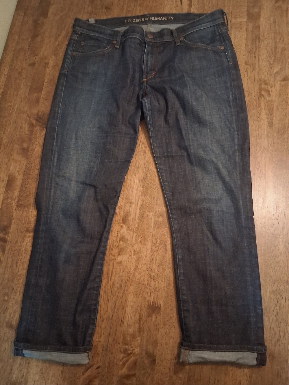 Citizens Of Humanity Phoebe Slim Straiggt Crop Dark Wash Cuffed 31